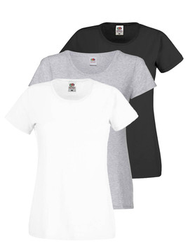 Pakiet 3 koszulek damskich Lady fit Oryginal Fruit of the Loom