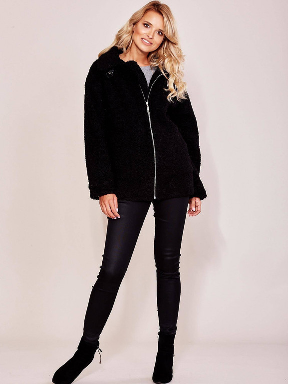 Kurtka pilotka z kożuszkiem czarna