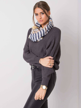 Szalik zdobiony nadrukiem kolorowych paseczków żółto brązowy