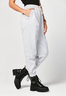 Szare spodnie bawełniane w stylu miejskim