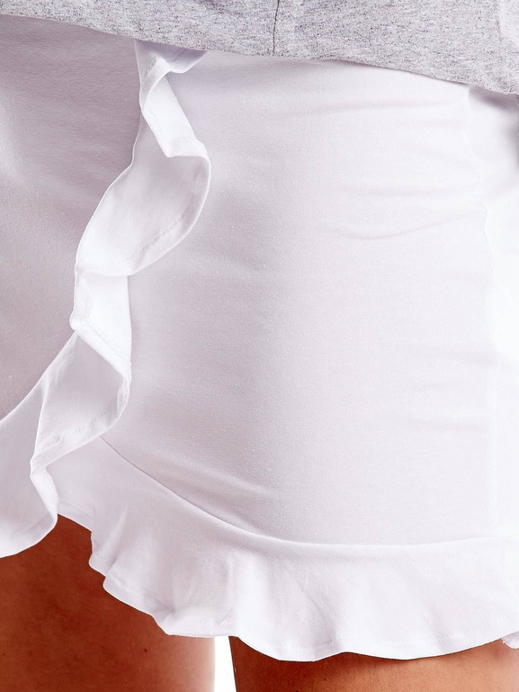 Spódnica z falbanką biała