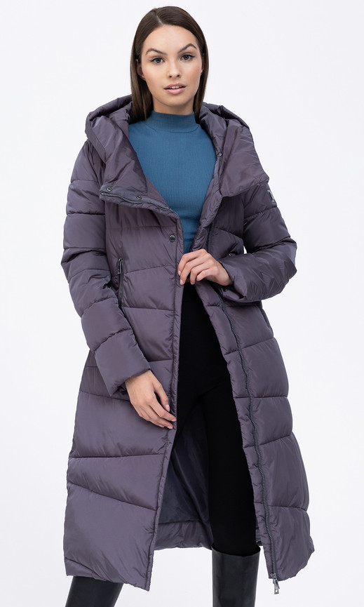 Szary płaszcz zimowy z kapturem TIFFI-FIFI MERIBEL