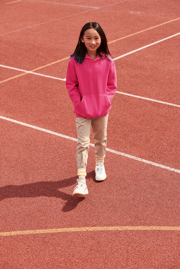 Różowa bluza dziecięca nierozpinana Classic kangurka Fruit of the Loom