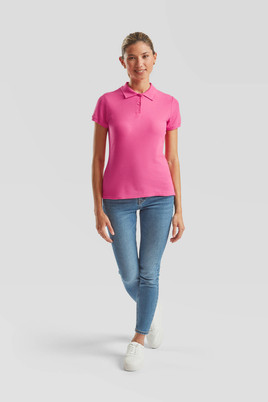 Różowa koszulka damska Polo Fruit of the Loom