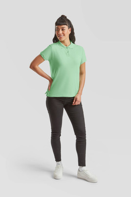 Miętowa koszulka damska Polo Fruit of the Loom 