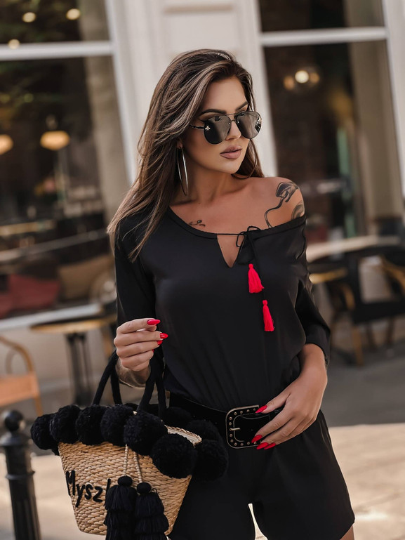 Czarny kombinezon z bawełny Coocmore