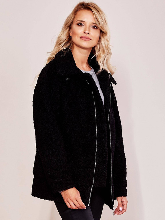 Kurtka pilotka z kożuszkiem czarna