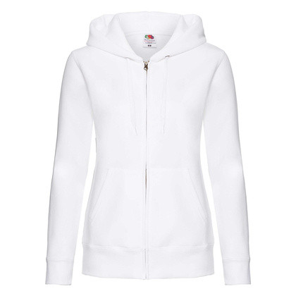 Biała bluza z kapturem rozpinana Fruit Of The loom