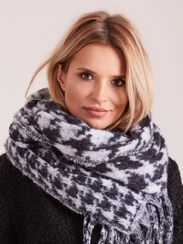 Szalik pepitka czarno biały