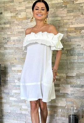 Biała sukienka glamour hiszpanka Amore Amore By o la la