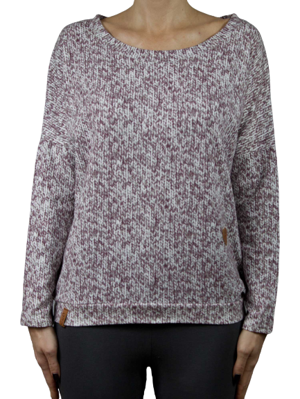 Fioletowa bluzka sweterkowy nadruk Mi...Mi