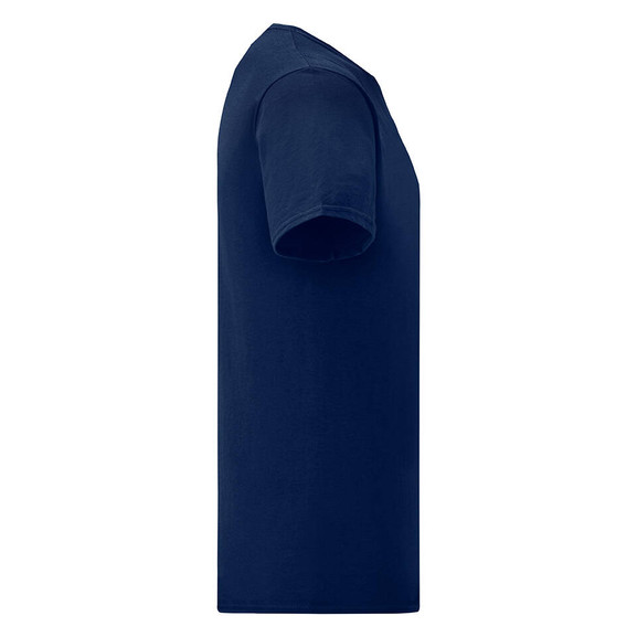 Granatowa koszulka męska z czesanej bawełny Iconic rękawem Fruit of the Loom