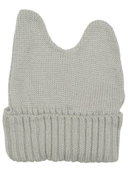 Czapka z rogami szara