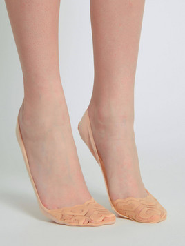 Stopki koronkowe beżowe