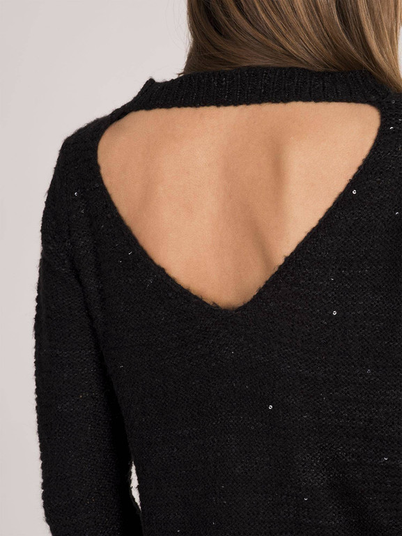 Sweter z cekinami czarny