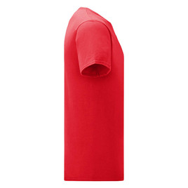 Czerwona koszulka męska z czesanej bawełny Iconic rękawem Fruit of the Loom