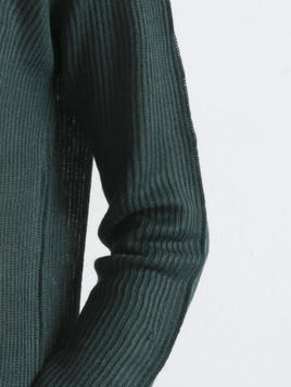 Sweter cienki w prążki ciemno zielony