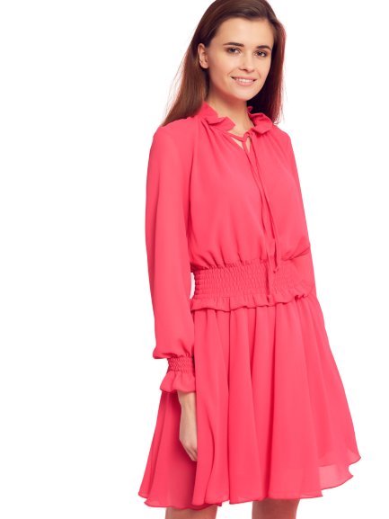 Sukienka z wiązaniem pod szyją Cocomore Boutiqe różowa