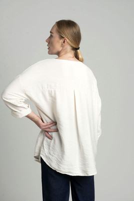 Ecru bluzka ze złotym printem