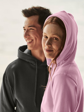 Różowa bluza z kapturem Hooded Sweat Fruit of the Loom