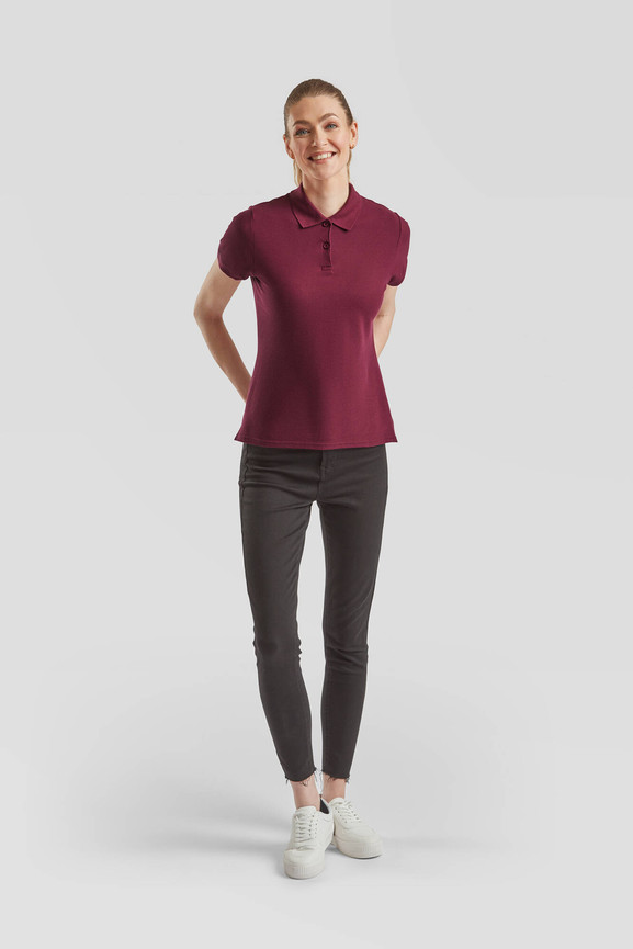 Burgundowa koszulka damska Polo Fruit of the Loom