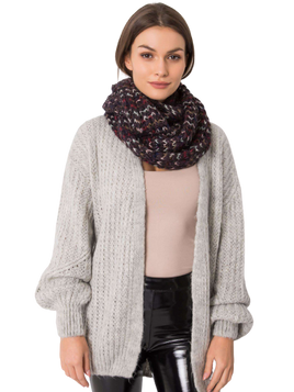 Komin z kolorową nitką fioletowy