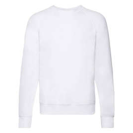 Biała bluza męska Lightweight Raglan Sweat Fruit of the Loom 
