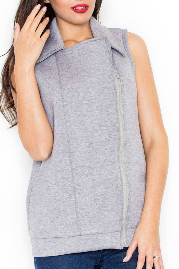 Kamizelka z klasycznym kołnierzem Katrus szara