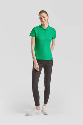 Zielona koszulka damska Polo Fruit of the Loom 