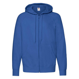 Niebieska bluza męska z kapturem Lightweight Zip Thru Hooded Sweat Fruit of the Loom