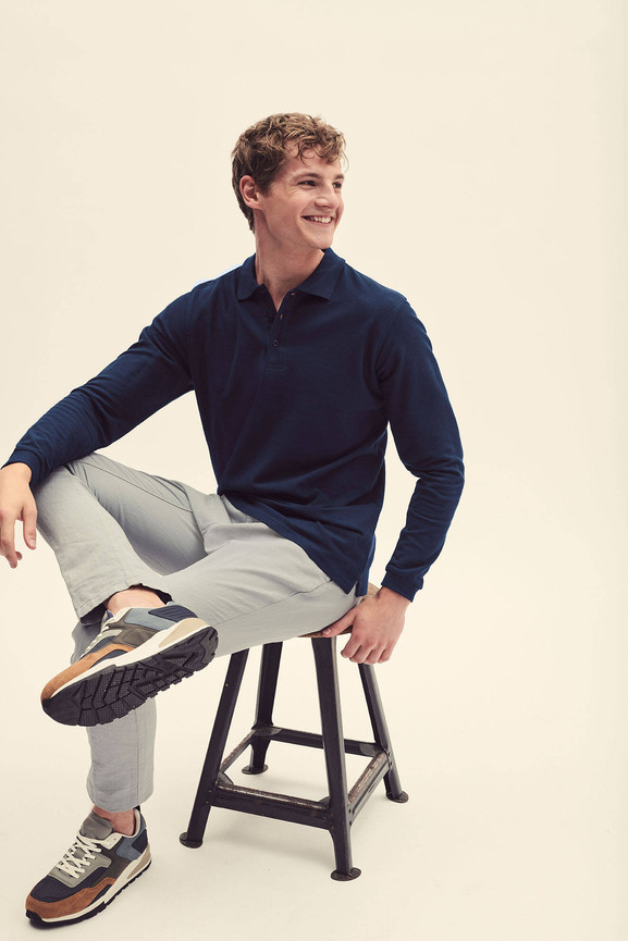 Granatowa koszulka męska Premium Polo Friut of the Loom