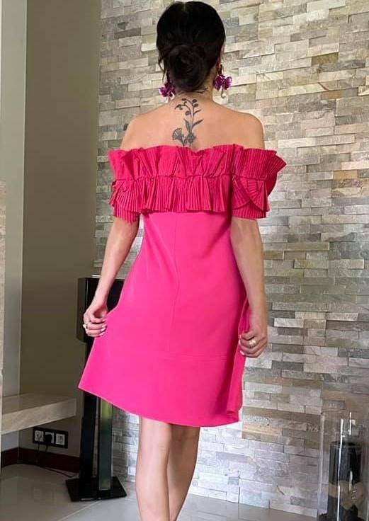 Różowa sukienka glamour hiszpanka Amore Amore By o la la