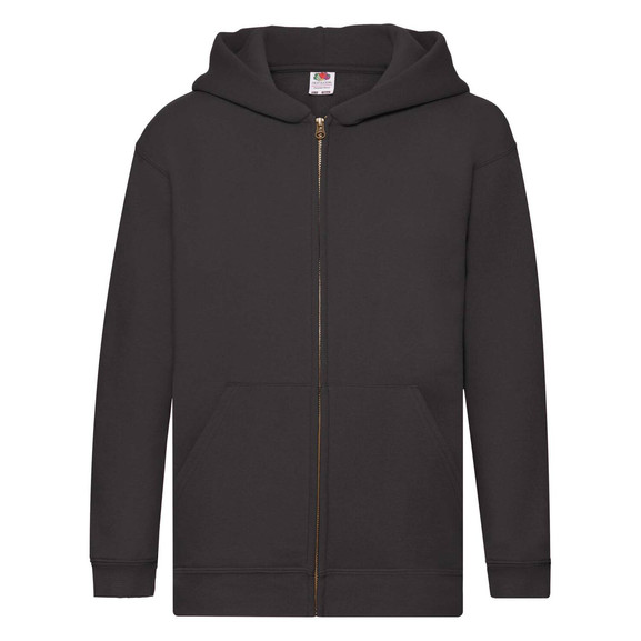 Czarna bluza dziecięca z kapturem Zip Through Hooded Sweat Fruit of the Loom