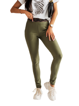 Khaki spodnie push up wężowy lampas Cocomore