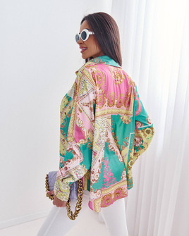 Wielobarwna koszula z bufiastymi rękawami Cocomore