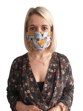 Maseczka ochronna lisek Happy Mum szara
