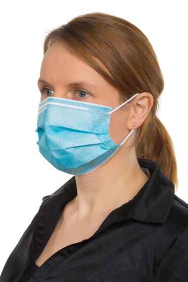 Maseczka ochronna 50 sztuk - jednorazowa niebieska
