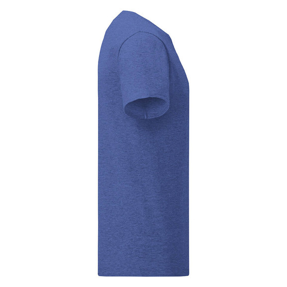 Niebieska koszulka męska z czesanej bawełny Iconic rękawem Fruit of the Loom