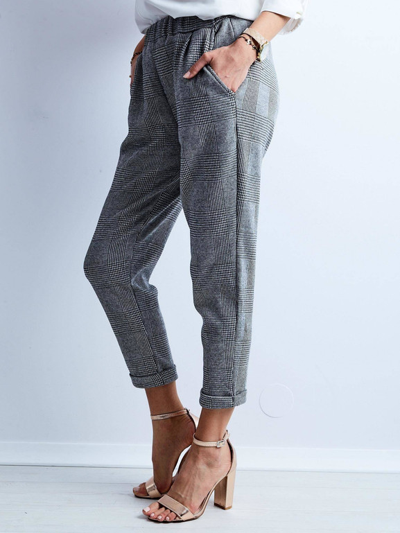 Spodnie w kratkę glen szare