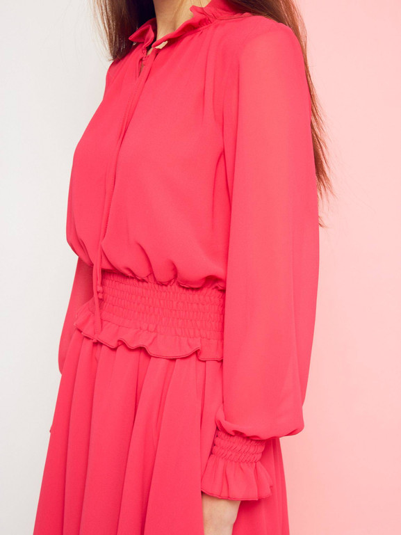 Sukienka z wiązaniem pod szyją Cocomore Boutiqe różowa