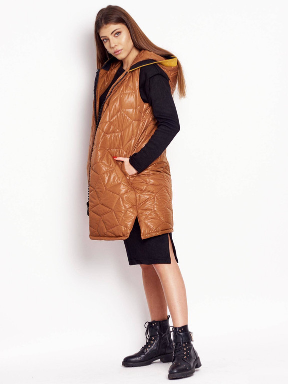 Kamizelka z kapturem Cocomore brązowa