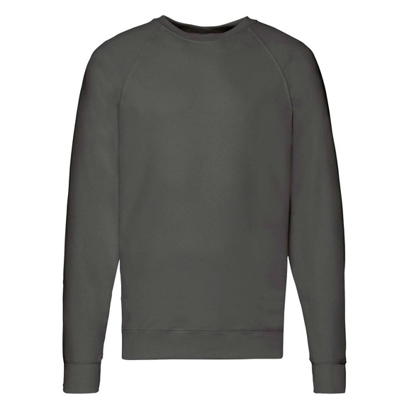 Grafitowa bluza męska Lightweight Raglan Sweat Fruit of the Loom