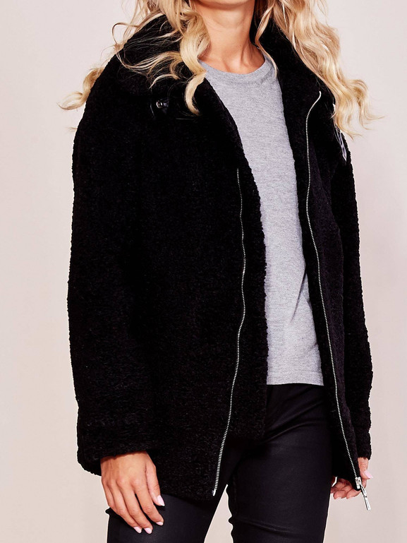 Kurtka pilotka z kożuszkiem czarna