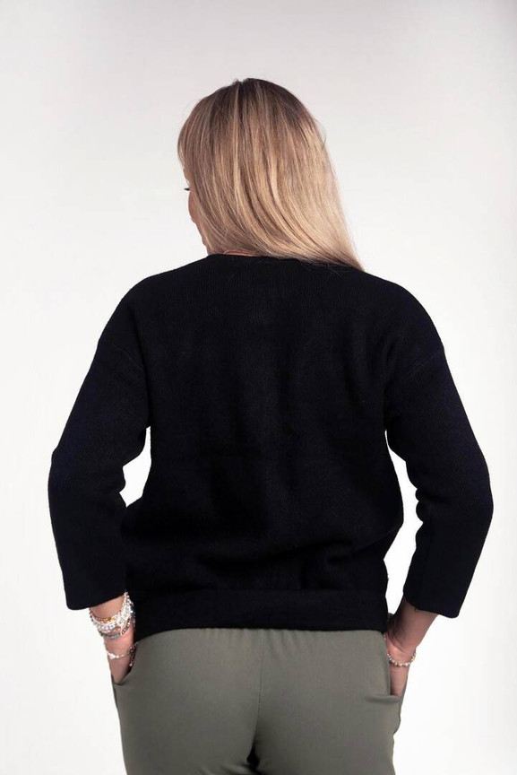 Czarny miękki sweter zapinany na zamek