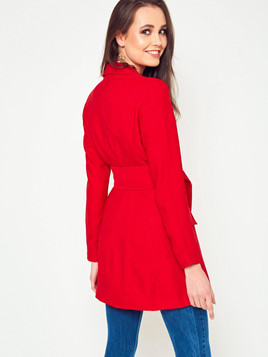 Płaszcz dwurzędowy czerwony