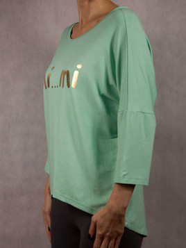 Zielona bluzka oversize z nadrukiem Mi...Mi