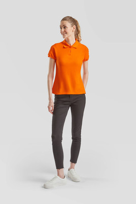 Pomarańczowa koszulka damska Polo Fruit of the Loom 