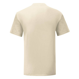 Beżowa koszulka męska z czesanej bawełny Iconic rękawem Fruit of the Loom