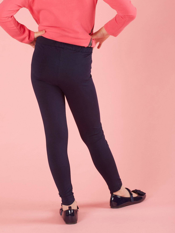 Leginsy dziewczęce basic granatowe