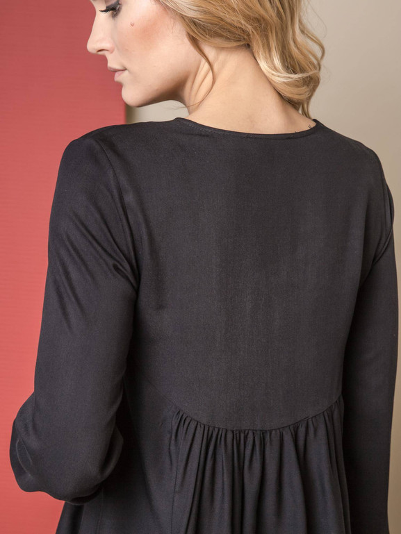 Bluzka ONE z szeroką falbaną czarna